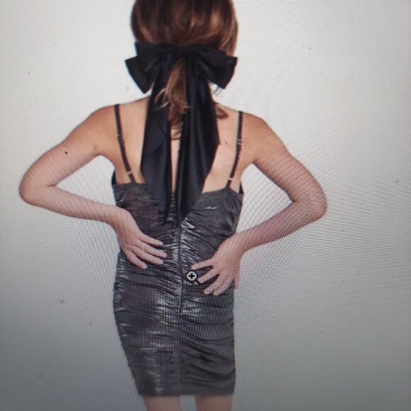 METALLIC  RUCHED MINI DRESS FOR GIRLS NWT - Picture 7 of 7